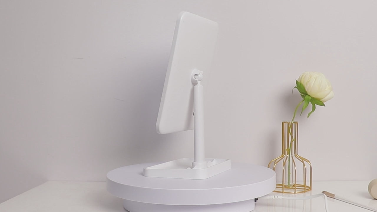 LUSTERKO KOSMETYCZNE PODŚWIETLANE BEZPRZEWODOWE LUSTRO DO MAKIJAŻU LED PROFESJONALNE