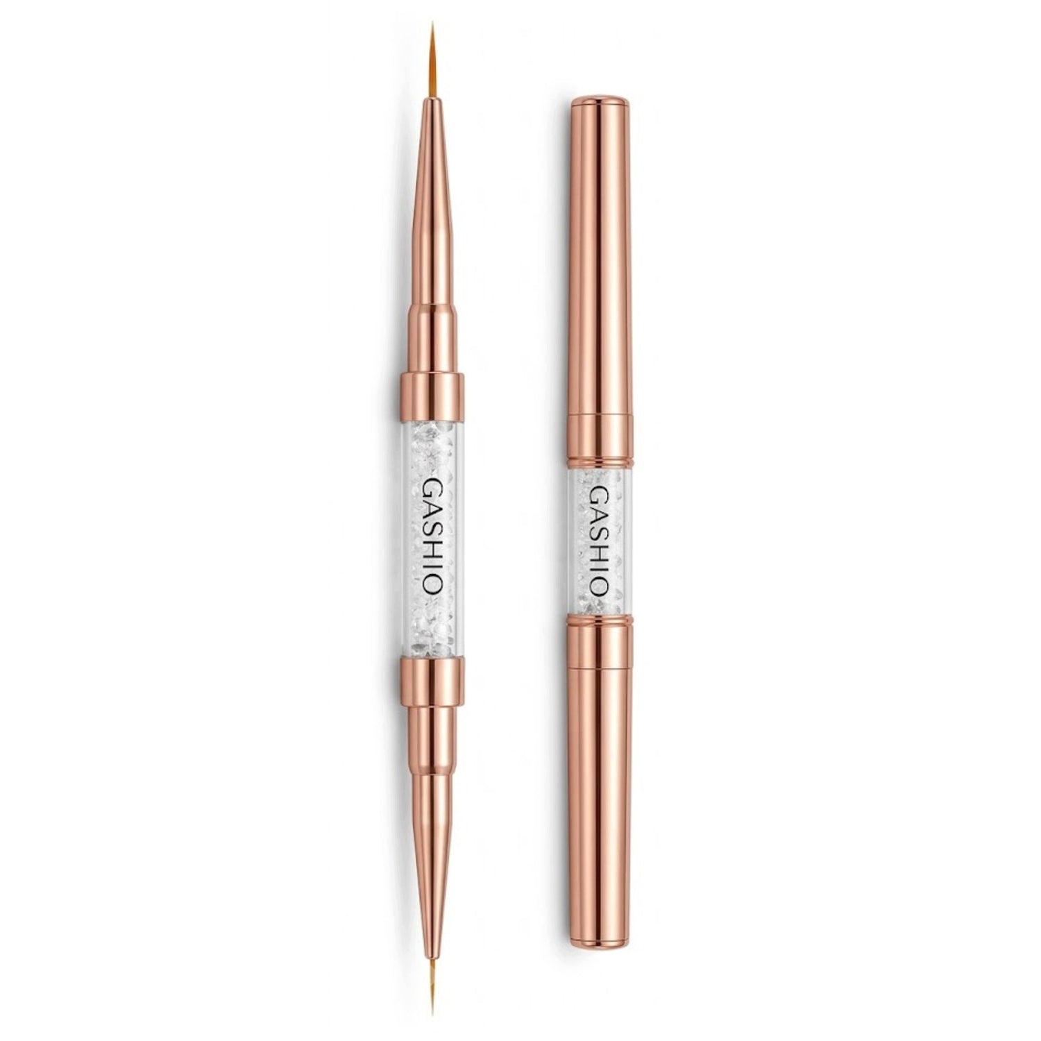 Dwustronny Pędzelek do Zdobień Paznokci Nail Art Liner 9mm 7mm Rose Gold