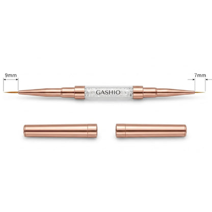Dwustronny Pędzelek do Zdobień Paznokci Nail Art Liner 9mm 7mm Rose Gold