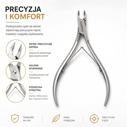 GASHIO Profesjonalne Cążki do Skórek 5mm Ostre Stal Nierdzewna Precyzyjne