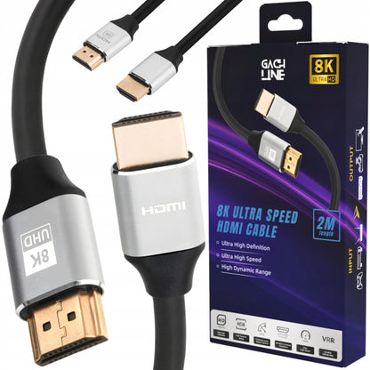 Kabel HDMI 2.1 8K 60Hz 2m Ultra High Speed 48Gbps eARC HDR 4K120Hz Premium