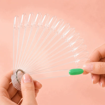 BEZBARWNY WZORNIK WACHLARZ DO MANICURE HYBRYD PRÓBNIK KÓŁKO 50 SZT MIGDAŁ