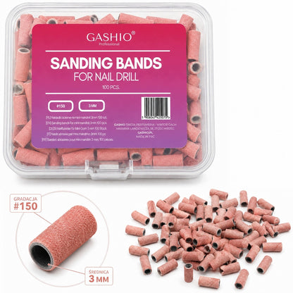 100x Kapturki Nakładki Ścierne Mini Cylinder Mandrel Pudrowy Róż - 