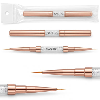 Dwustronny Pędzelek do Zdobień Paznokci Nail Art Liner 9mm 7mm Rose Gold