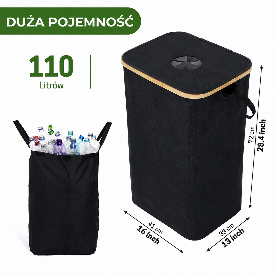 KOSZ NA BUTELKI KAUCYJNE ZWROTNE PET POJEMNIK DO SEGREGACJI 110L + WOREK
