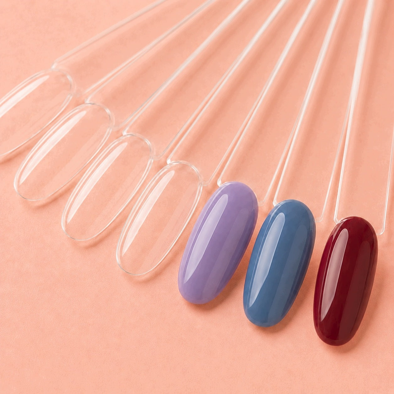 BEZBARWNY WZORNIK WACHLARZ DO MANICURE HYBRYD PRÓBNIK KÓŁKO 50 SZT MIGDAŁ