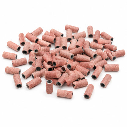 100x Kapturki Nakładki Ścierne Mini Cylinder Mandrel Pudrowy Róż - 